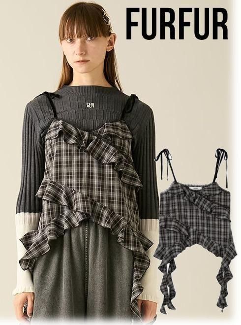 匿名配送】FUR FURフリルキャミトップス RWFT254081 フリルキャミ