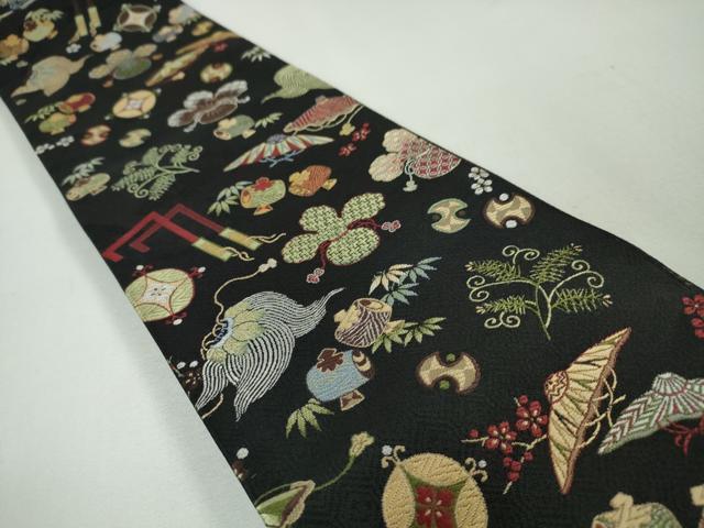 楽天市場】平和屋本店□極上 伝統工芸士 新井寛 両面 半幅帯 唐織 松鶴