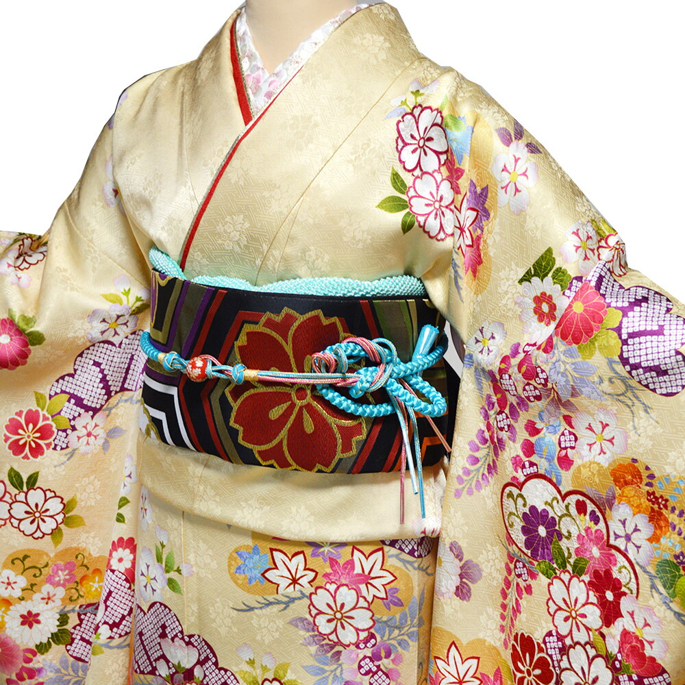楽天市場】仕立上り 京友禅 正絹 振袖 25点 セット 黄 成人式 ふりそで