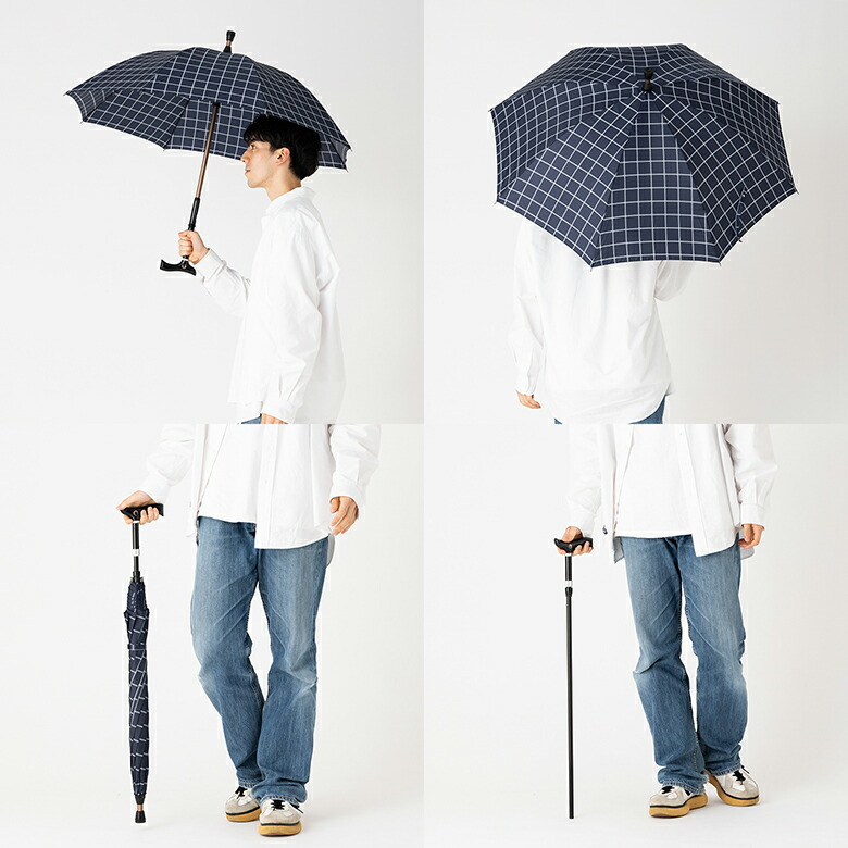 楽天市場】ステッキ傘 メンズ 杖の傘 仕込み杖 長傘 60cm 雨傘 手開き