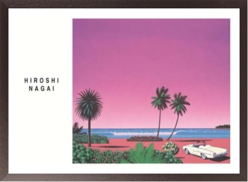 楽天市場】永井博作品 WHITE CAR AND THE BEACH ポスター 木製アート