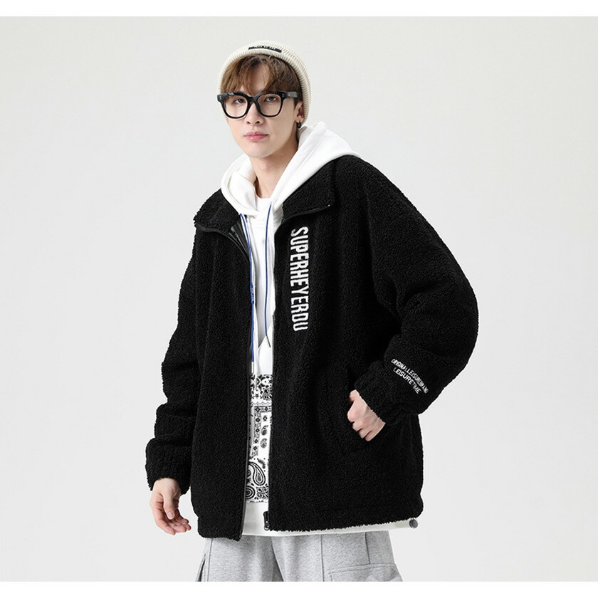 楽天市場】フリースジャケット ボアコート ボア ボアブルゾン ボア