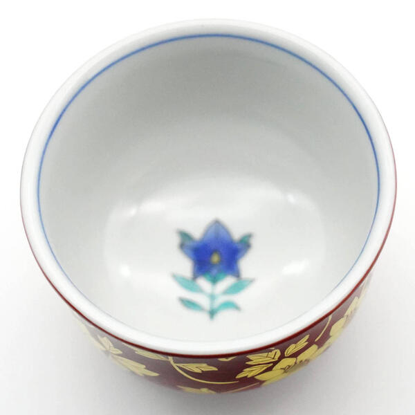 楽天市場】吉田美統【人間国宝】九谷焼ぐい呑み 金襴手花唐草 赤