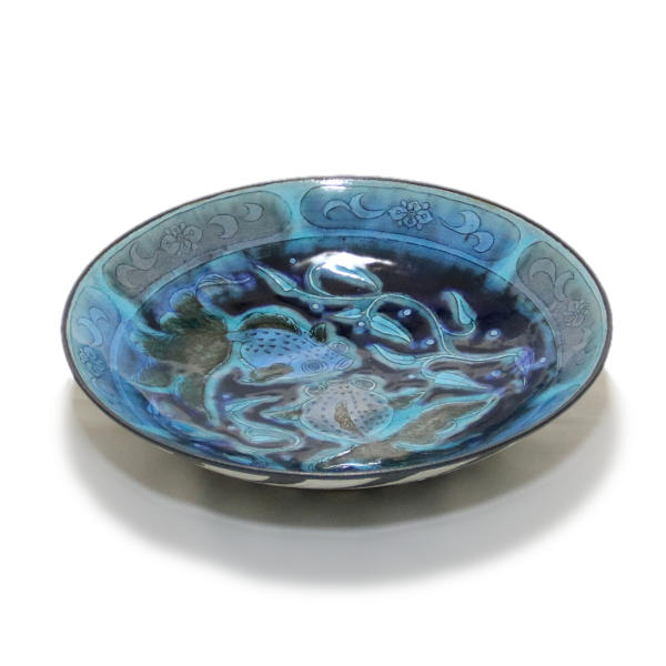 楽天市場】苧野憲夫 九谷焼10号飾り皿 彩流金魚 : 九谷陶芸 北山堂