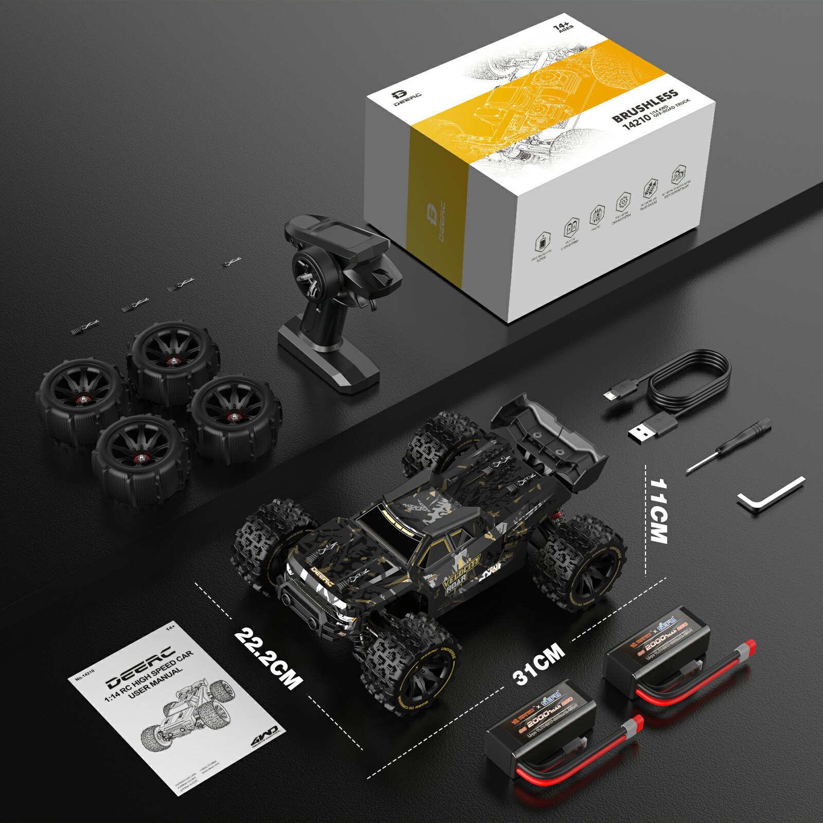 楽天市場】DEERC ラジコン 高速 76km/h ラジコンカー 1/14 RCカー 4WD