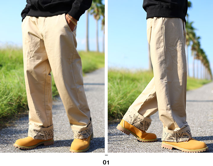 楽天市場】ACEFLAG パンツ ズボン チノパン ペイズリー柄 ロールアップ