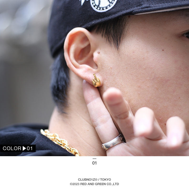 楽天市場】ピアス ホール式 メンズ ゴールド シルバー 黒 クラブノイズ