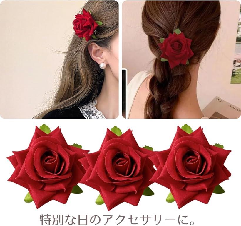 楽天市場】薔薇 ヘアピン バラ ヘアクリップ ローズ ヘアアクセサリー