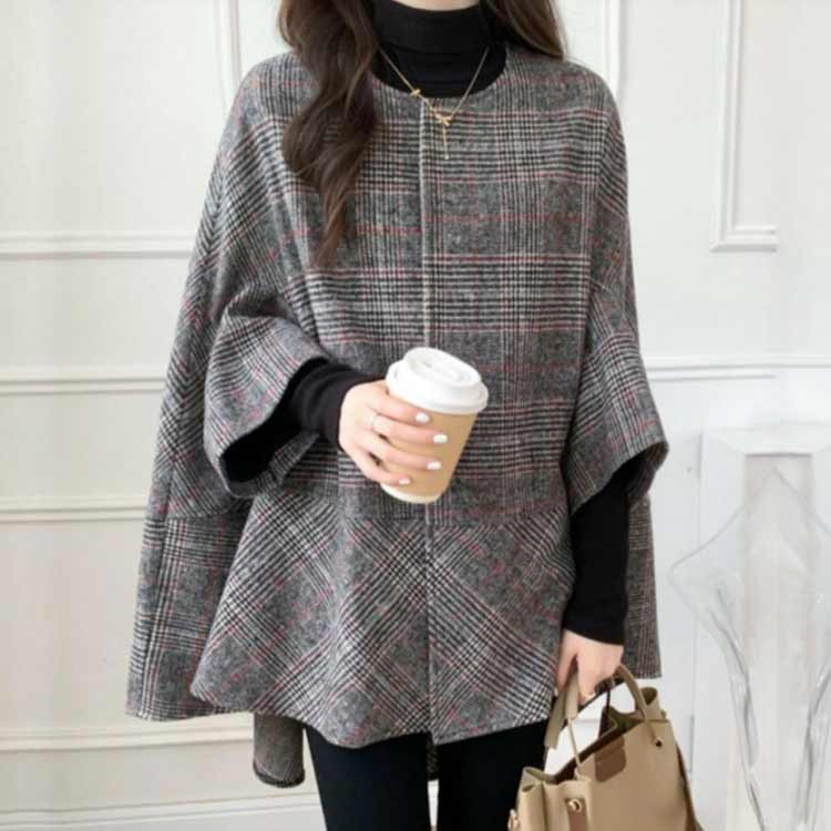 楽天市場】ポンチョコート ウール調 コート マント レディース 冬