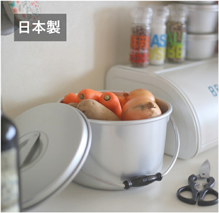 楽天市場】アルミミニバケツ 丸型ふた付き ジャム入れ 昭和レトロ【L
