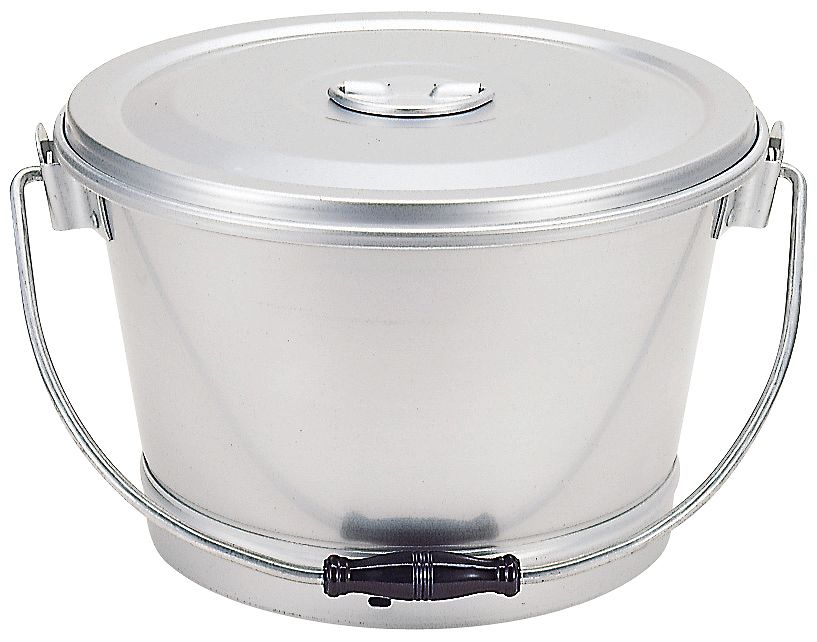 楽天市場】一重食缶 12L 蓋止付 【 学校給食 厨房用 バケツ アルマイト