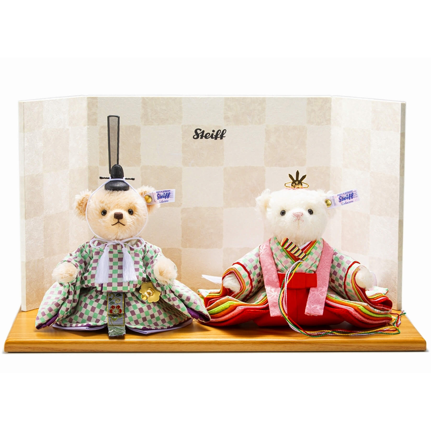 楽天市場】シュタイフ テディベア Steiff x ひな人形「市松格子 雛人形