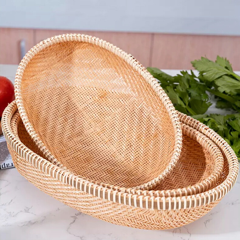 楽天市場】かご 竹 手作り 竹籠 バスケット 竹かご 楕円形 バスケット