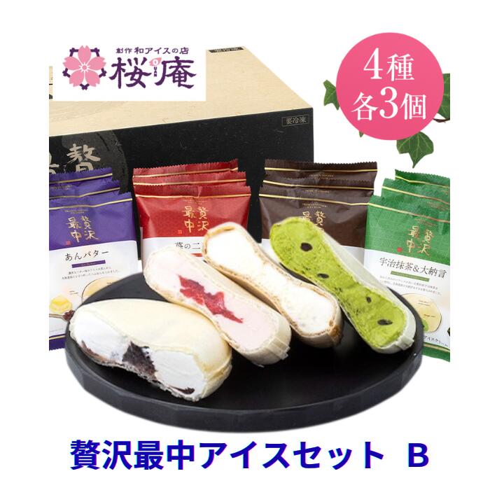 楽天市場】【送料無料・化粧箱入り】贅沢最中アイスセットB 2026 4種12