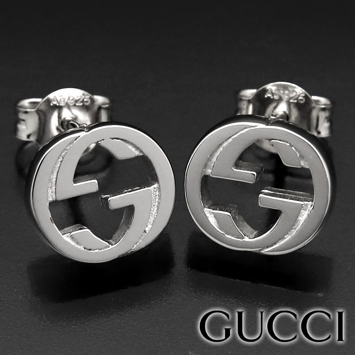 楽天市場】グッチ ピアス GUCCI スタッズピアス インターロッキングG