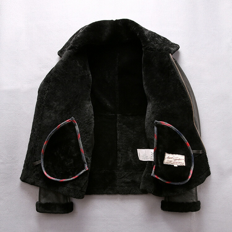 楽天市場】羊革 フライトジャケット ムートン コート B3フライト