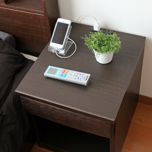 楽天市場】【特価2個セット】 ナイトテーブル 国産 コンセント付き