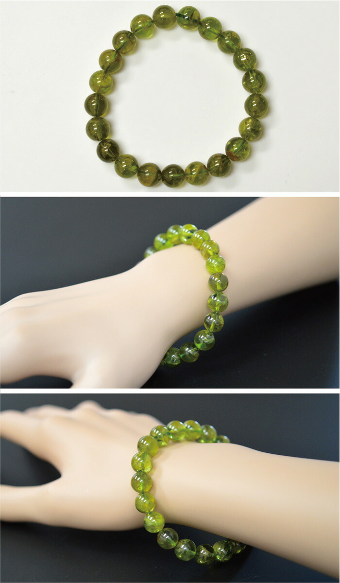 楽天市場】ペリドット ブレスレット 天然石 一点物 AAAA 9.5mm