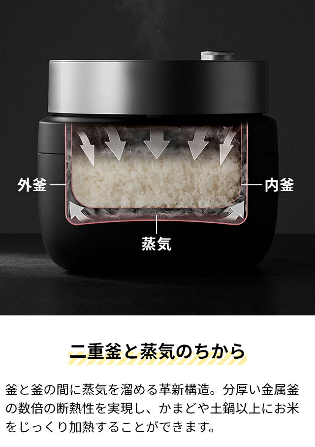 楽天市場】2022年モデル バルミューダ ザ・ゴハン 電気炊飯器 炊飯機