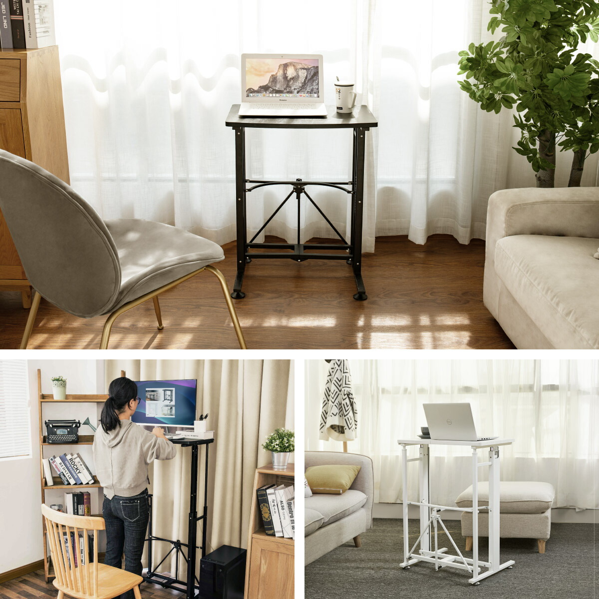 楽天市場】折りたたみ式 昇降デスク 幅60 キャスター付き 高さ調整