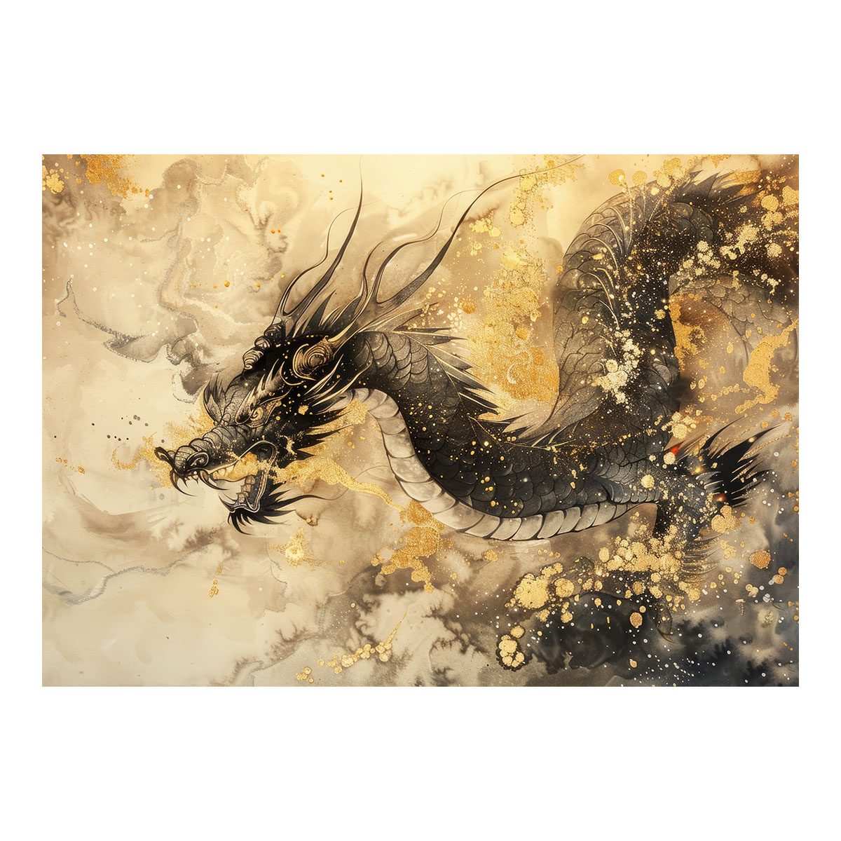 水彩画 龍神様B4サイズ 水墨画 龍神様 B4サイズ 水墨画 龍神様 B4