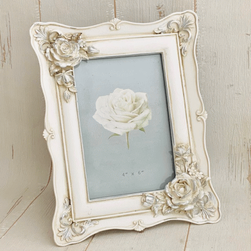 楽天市場】フレンチシルバーローズフォトフレームフォトフレーム 写真