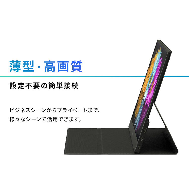 楽天市場】モニター 15.6インチ 薄型 ポータブルモニター DP-DF163S-B