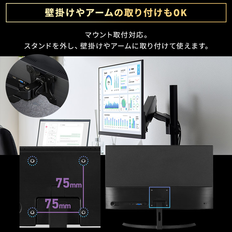 楽天市場】モニター 27インチ フルhd 高画質 100Hz VA ノングレア 非