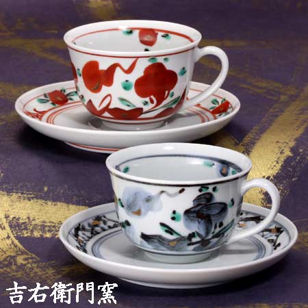 楽天市場】九谷焼 ペアコーヒーカップ＆ソーサー 花唐草 おしゃれ