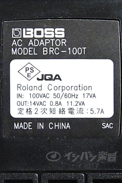 楽天市場】BOSS / ボス BRC-100T BRC100TACアダプター【御茶ノ水本店