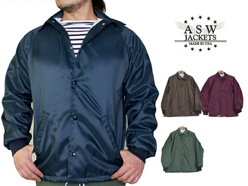 楽天市場】ASW コーチジャケット ナイロン メンズ & レディース : 五十