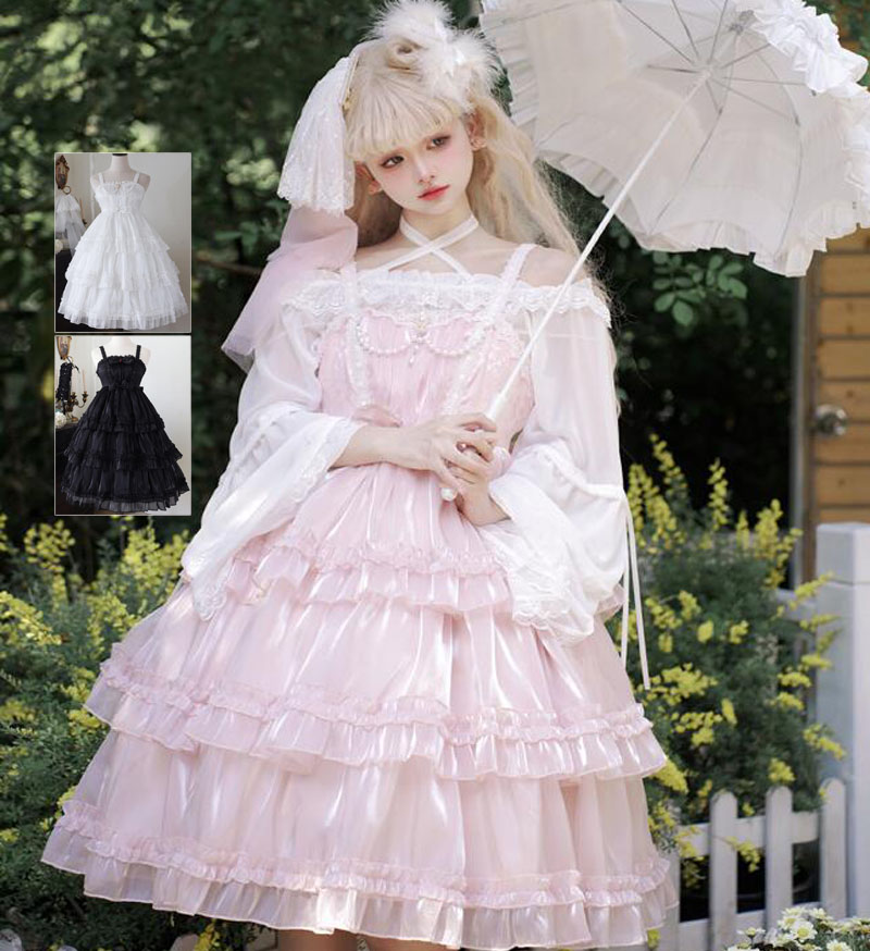 楽天市場】ジャンパースカート ロリータ ワンピース キャミソール 膝丈