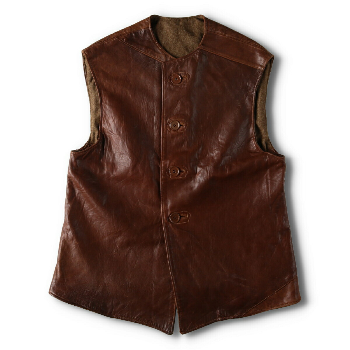楽天市場】古着 40'S イギリス軍実品 ジャーキンベスト レザーベスト 2