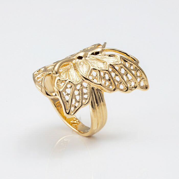 楽天市場】18k 蝶 モチーフ リング バタフライ K18PG ピンクゴールド