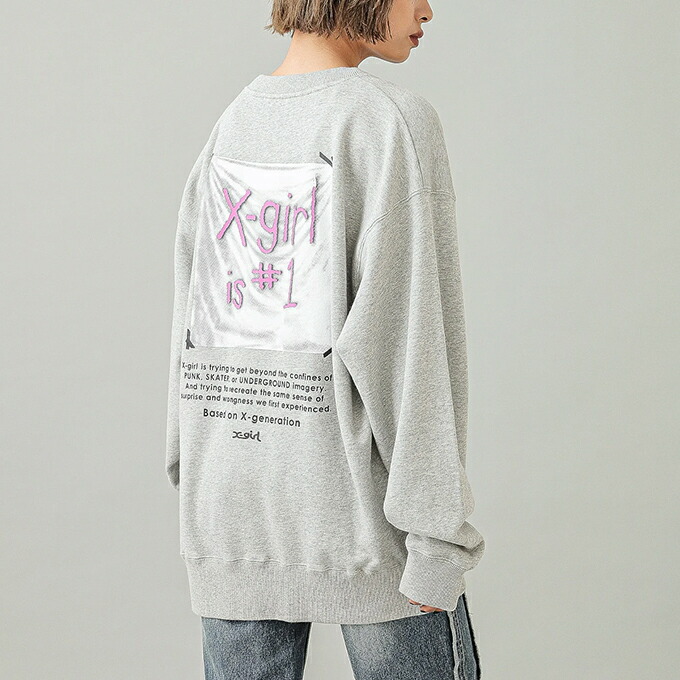 楽天市場】【 X-girl エックスガール 】 X-girl FLAG BIG SWEAT TOP