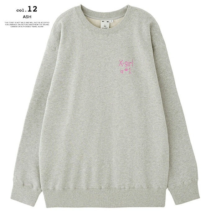 楽天市場】【 X-girl エックスガール 】 X-girl FLAG BIG SWEAT TOP