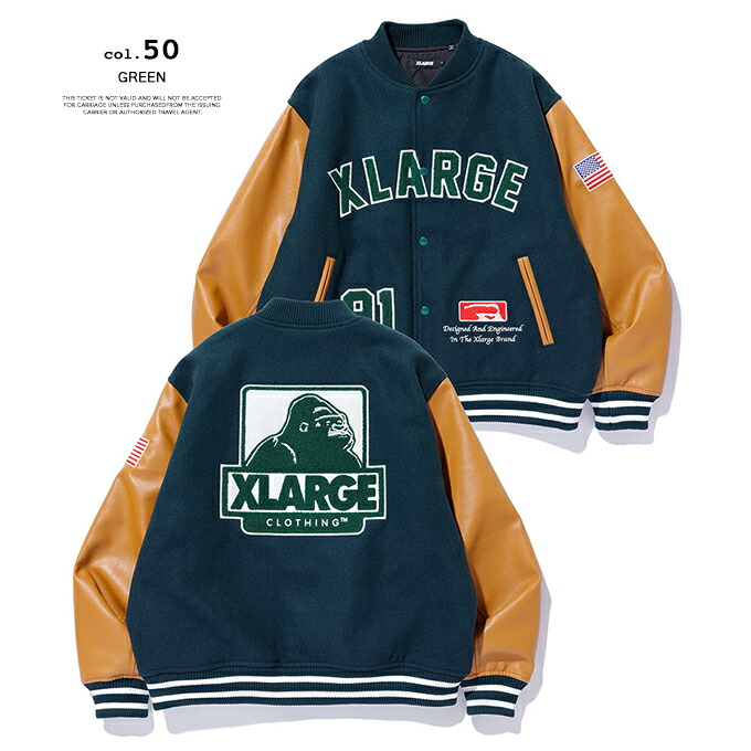 楽天市場】【 XLARGE エクストララージ 】 OG LOGO VARSITY JACKET OG