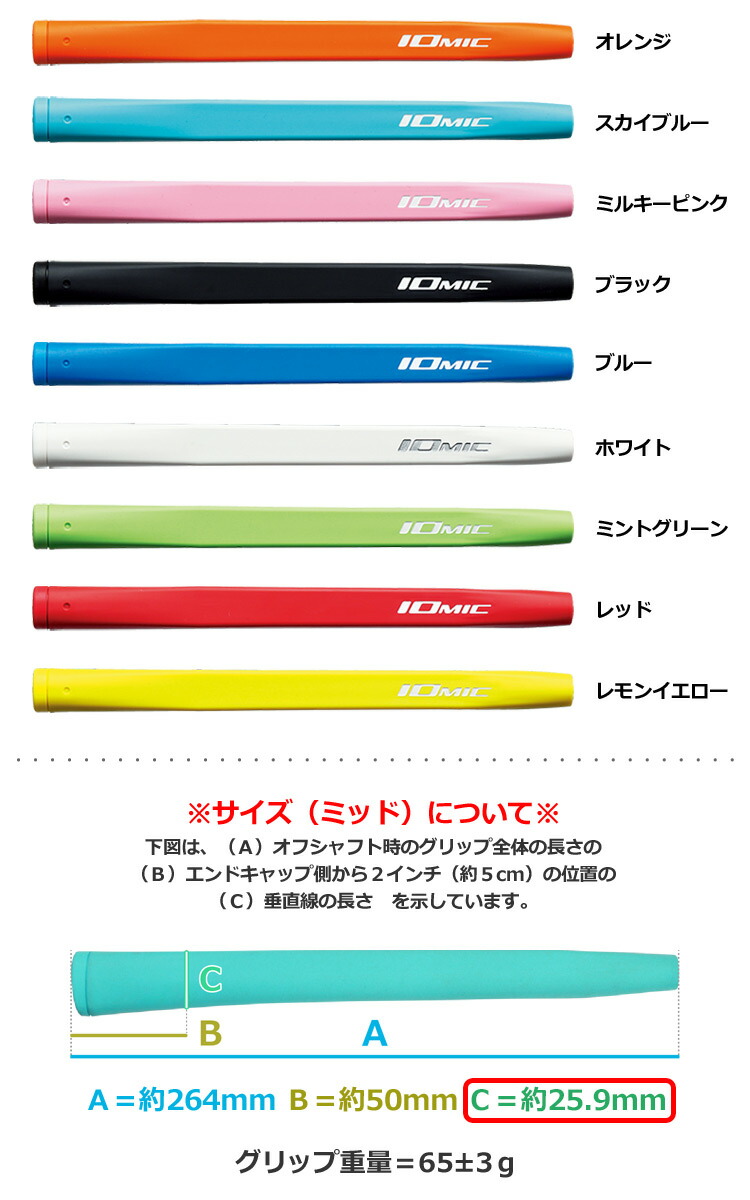 楽天市場】IOMIC Putter Grip ミッド イオミック パターグリップ 65±3g