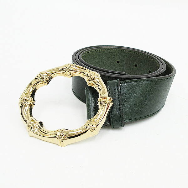 楽天市場】GUCCI(グッチ) バンブー ベルト 緑 グリーン レザー