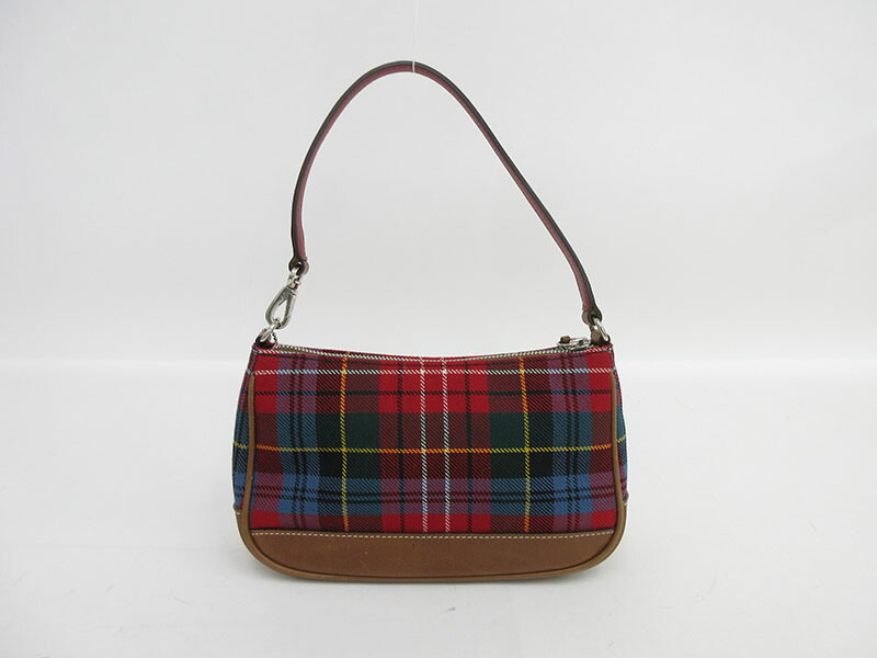 楽天市場】COACH(コーチ) チェック柄 アクセサリーポーチ 8935 赤系