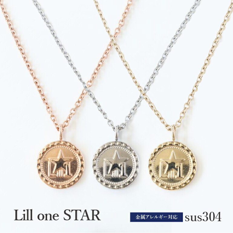 楽天市場】【Lill one STAR リルワンスター】 SUS304 コインネックレス