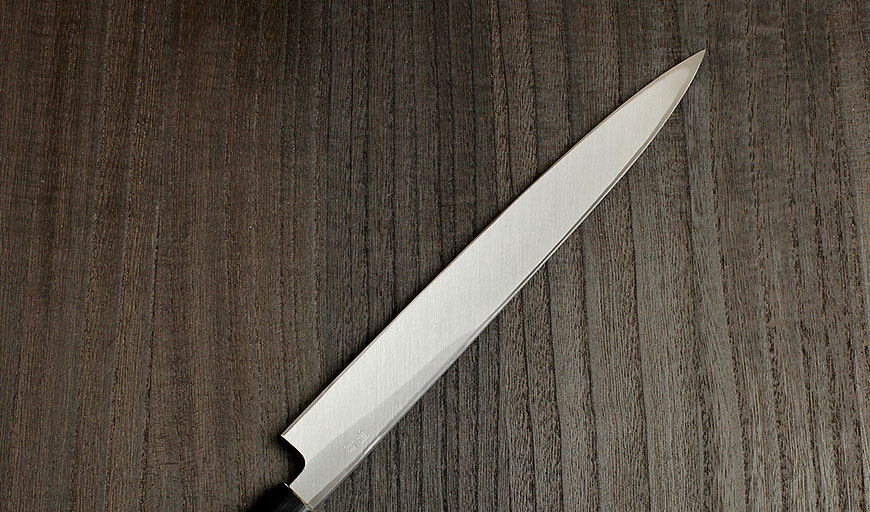 楽天市場】刺身用 刺身包丁(柳刃包丁) 白三（別打） 240mm 實光包丁(堺