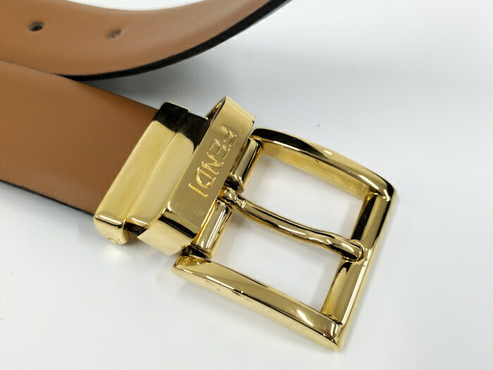 楽天市場】【中古】FENDI ベルト レザー ブラウン ゴールド金具