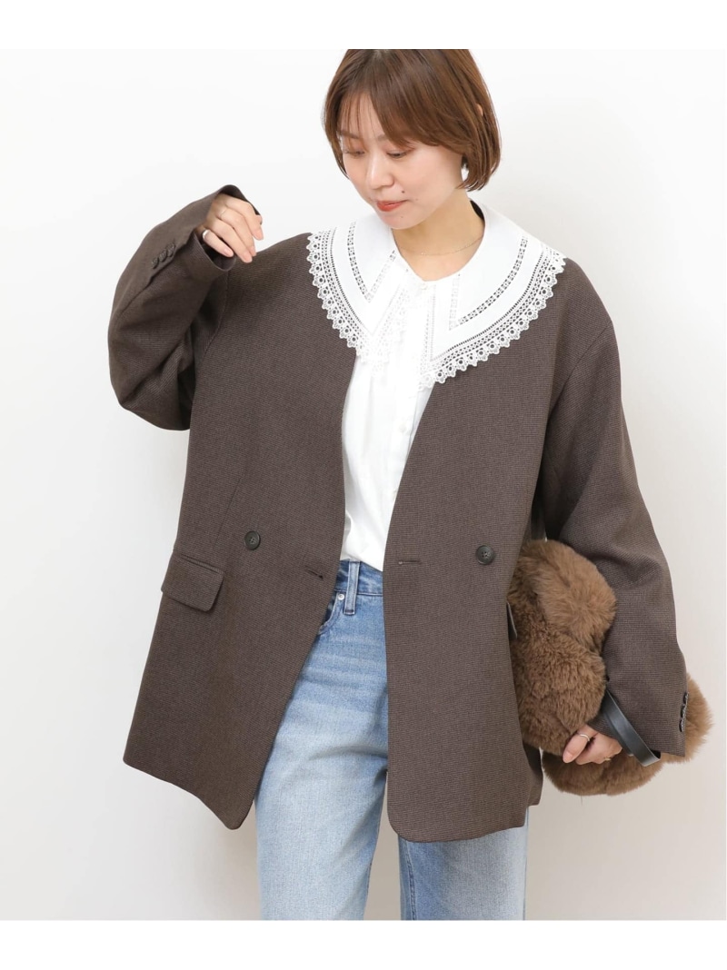 楽天市場】【SALE／30%OFF】メランジノーカラーダブルジャケット