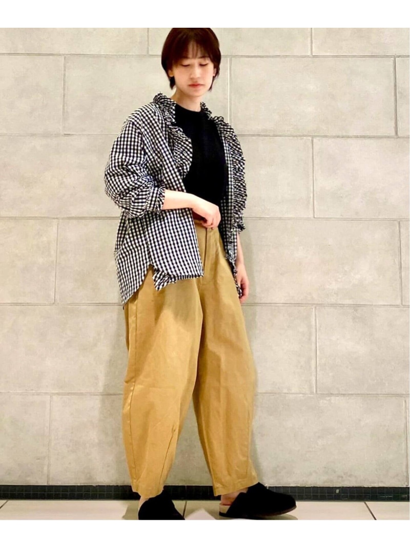 楽天市場】《追加》ギンガム フリルブラウス(BLK) journal standard