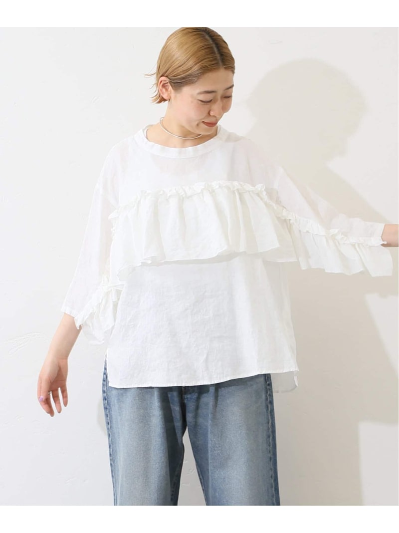 楽天市場】フレンチリネン フリルプルブラウス journal standard luxe