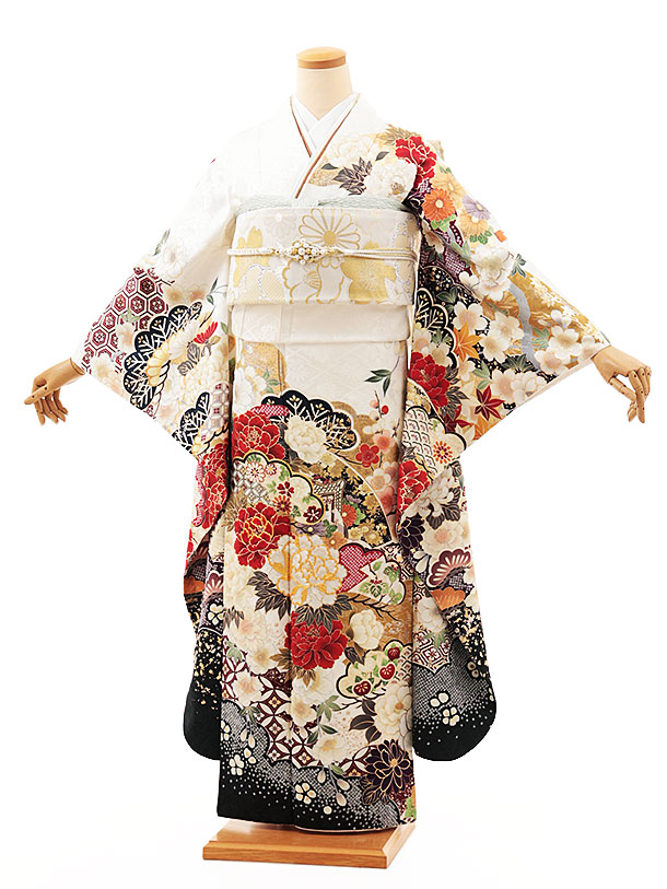 楽天市場】【 振袖 レンタル】振袖レンタル1434 ひいな 白地牡丹