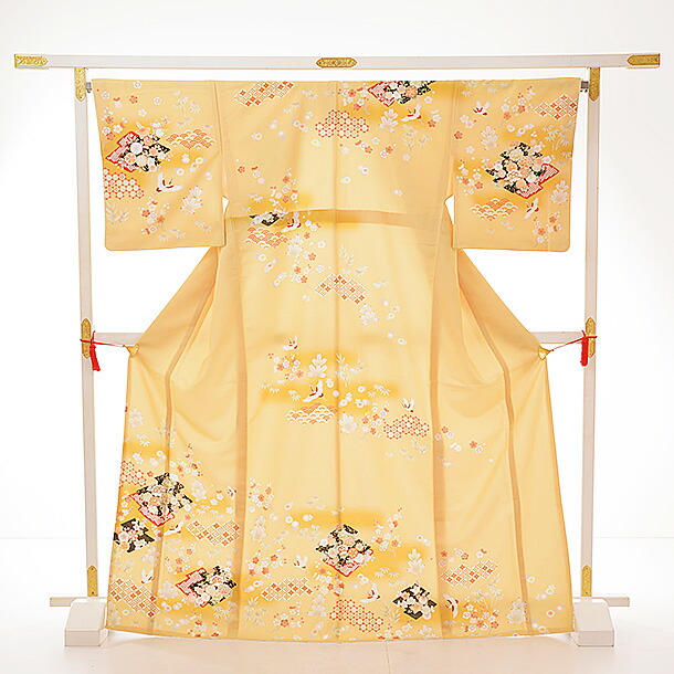 楽天市場】訪問着 レンタル 結婚式 tc710 JAPANSTYLE 山吹色 吉祥文様