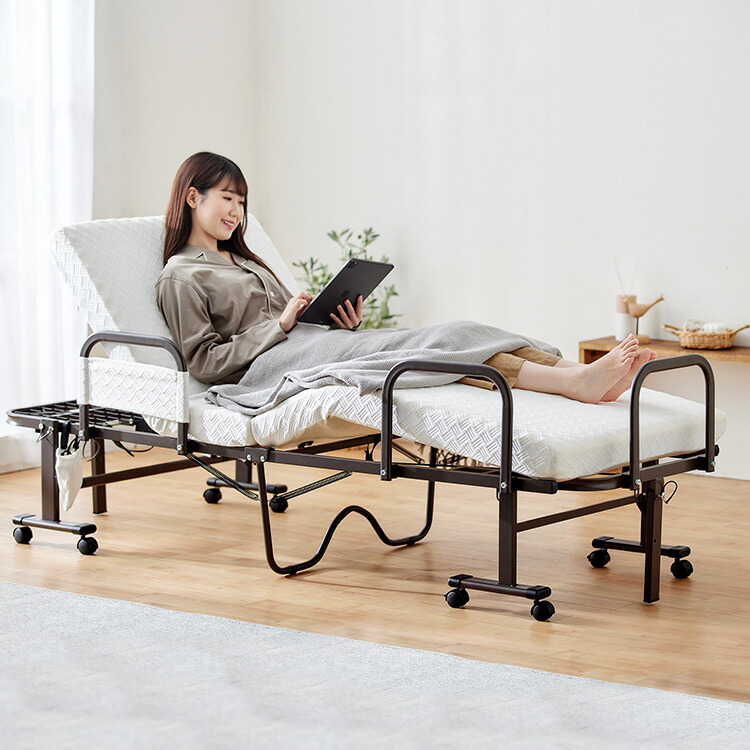 楽天市場】電動ベッド コンパクト 完成品 折りたたみ アイリスオーヤマ