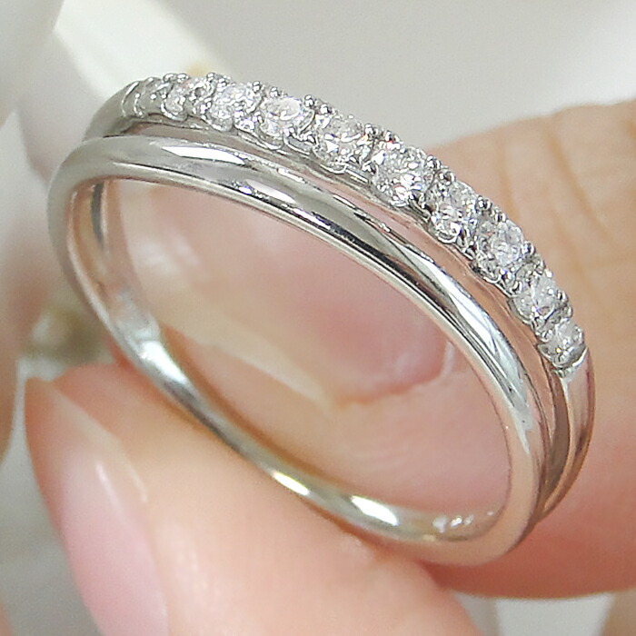 楽天市場】Pt900 テン ダイヤモンド 2連 リング【0.20ct】【送料無料